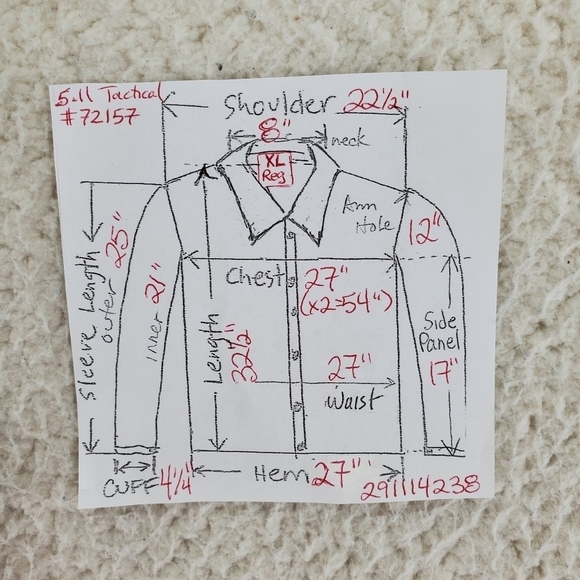 5.11 Tactical Canvas Shirt Men XL Beige Khaki Cargo Conceal Pocket Button Up NRA - Picture 4 of 13